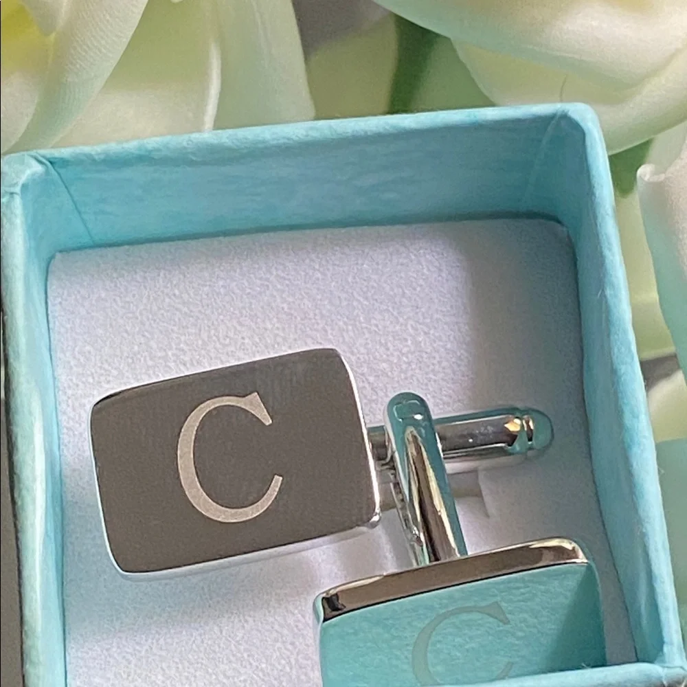 Brass Monogrammed Letter “C” Cufflinks